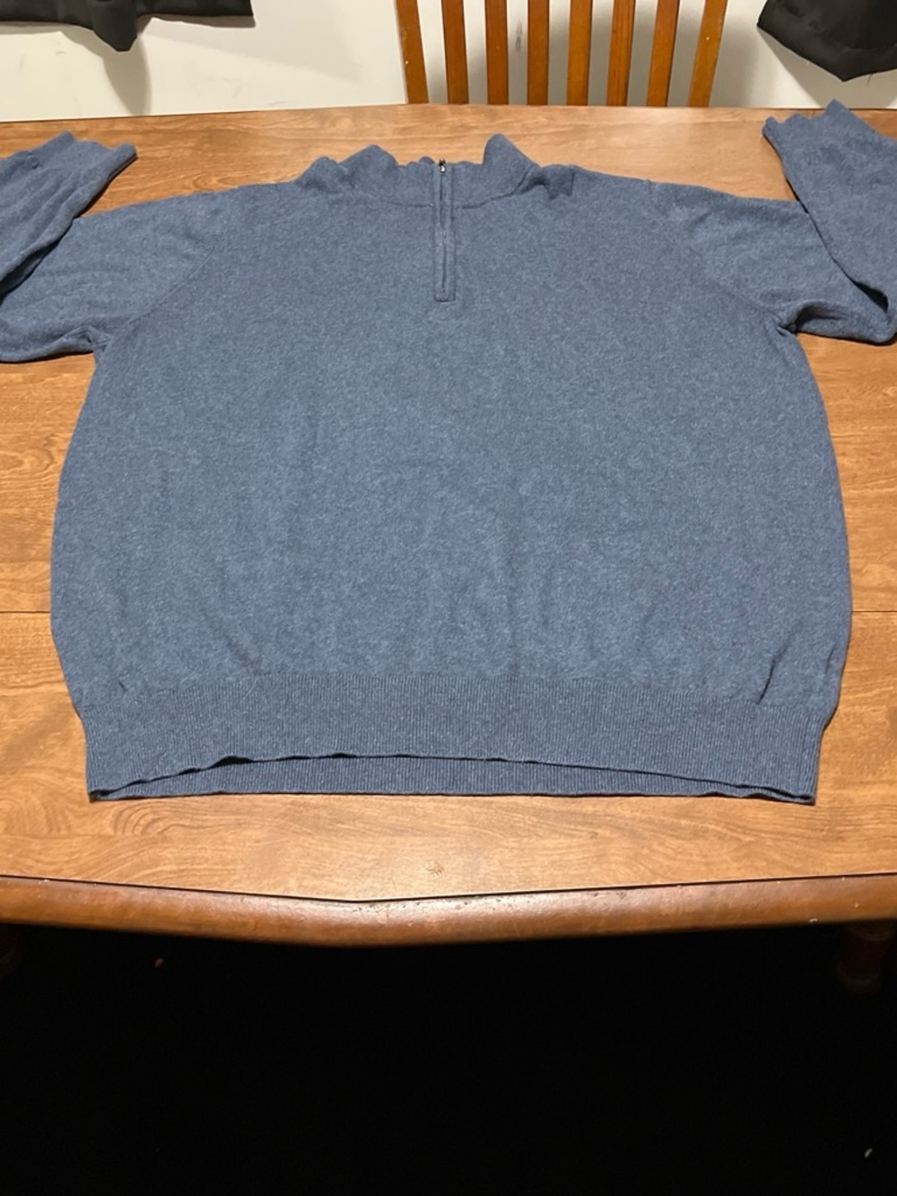 L.L. Bean Men's Half-Zip Sweater in Heather Navy